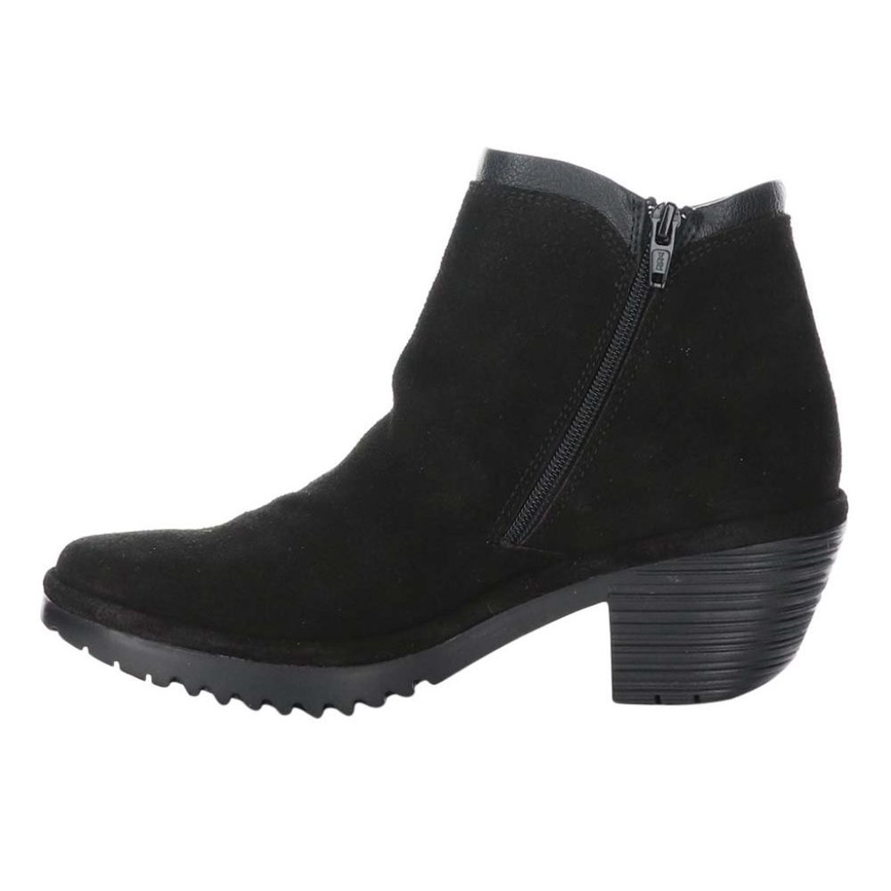 Fly London Black Suede Ankle Booties with Side Zip - in originally box - Picture 4 of 8